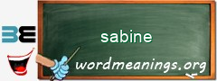 WordMeaning blackboard for sabine